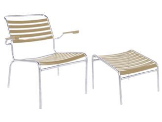 Schubiger M&ouml;bel L&auml;ttli-Lounger + Hocker S&auml;ntis mit Armlehnen