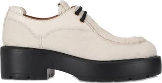 Miu Miu 55 mm leren schoenen met plateauzool - Beige