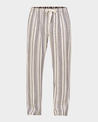 Majestic International Men & apos;s Summer Woven Stripe Lounge Pants
