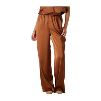 Gestuz Broeken, Dames, Bruin, S, Wijde bruine broek