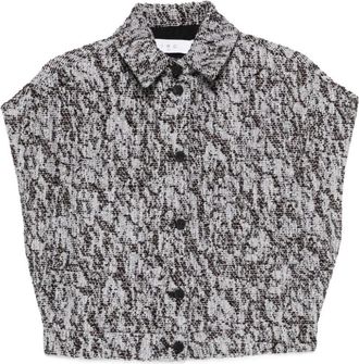 Iro Estel Tweed Overshirt - Dames - Bodywarmers - Bruin - S - Tweed - Jassen