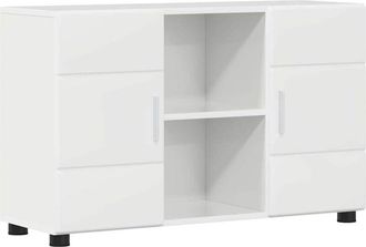vidaXL Sideboard with Shelf High Gloss White 88.5 x 30.5 x 55.5 cm vidaXL