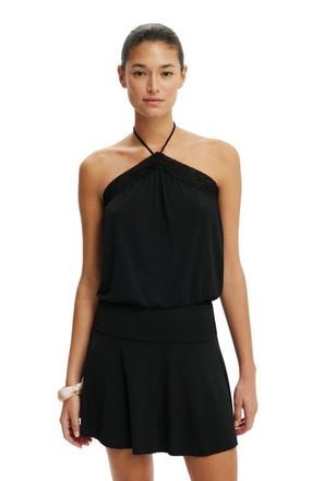 Cotton On Womens Chloe Halter Mini Dress in Black at Nordstrom, Size Xxx-Small