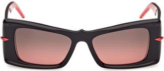 Christian Louboutin 54mm Butterfly Sunglasses in Black /Black Red /Gold at Nordstrom