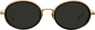 Linda Farrow FINN LFL1413 C1 Mens Sunglasses Gold Size 52