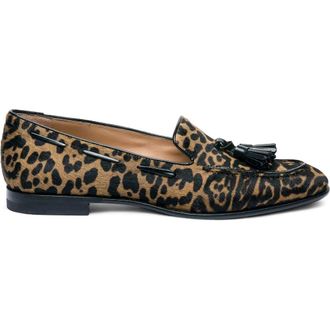 Santoni Cavallino Leather Tassel Loafer in Brown at Nordstrom, Size 9.5