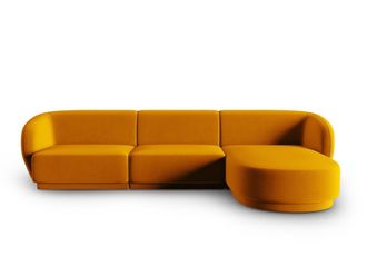 CXL by Christian Lacroix Sof&aacute; esquinero modular derecho 4 plazas de terciopelo amarillo