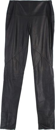 Hermès Black Lambskin Leather Leggings Size S