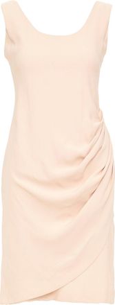 Emporio Armani nude silk blend wide strap side drape asymmetric dress IT38 XS