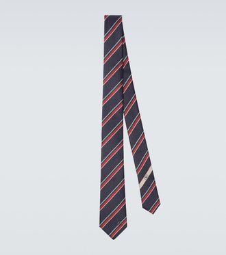 Valentino Garavani Cravatta VLogo in seta jacquard a righe