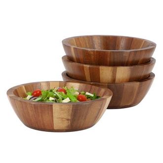 MegaChef 4 Piece Acacia Wood 7 Inch Bowl Set at Nordstrom