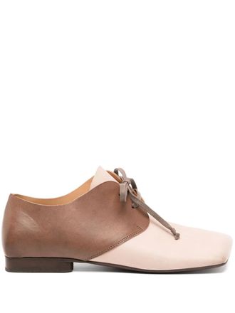 Uma Wang square-toe leather flats - Brown