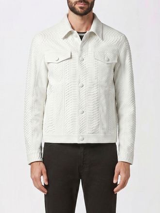 Billionaire Boys Club Giacca a camicia in pelle di serpente con tasche a toppa applicate