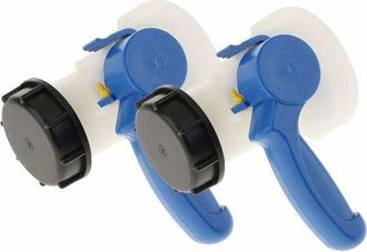 OEM V&aacute;lvula De Mariposa Ulisem 2x Pp Con Adaptador De Tuerca De 62 Mm Para Tanque Ibc De 1000 Litros