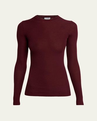 Jil Sander Ribbed Wool Crewneck Sweater