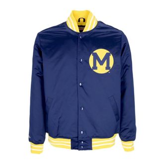 Mitchell & Ness Michigan Wolverines Bomberjack - Heren - Bomber jackets - Blauw - M - Wol - Jassen
