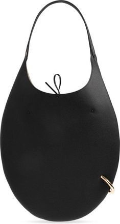 Tory Burch Pierced Soft Bag - Dames - Schoudertassen - Zwart - ONE Size - Leer - Tassen