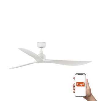 Netlighting Outwood Large 3 Blade Ceiling Fan Matt White Tuya Smart System