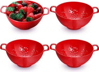 OEM 4 Piezas, Colador De Pl&aacute;stico Para Frutas Y Verduras, Coladores De Pl&aacute;stico Con Asa, Para Frutas, Verde, Morado, Rojo, Amarillo, 1914,87,5 Cm
