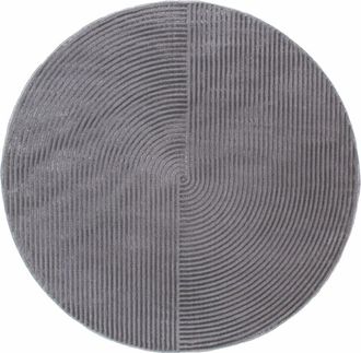 Nazar Rugs Alfombra redonda con motivo de arco en relieve - gris - d120 cm