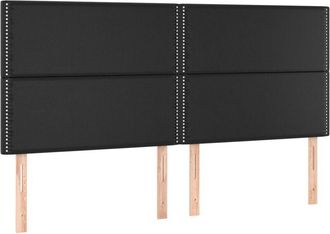 vidaXL Cabecero con luces led cuero sintético negro 180x5x118/128 cm Vidaxl