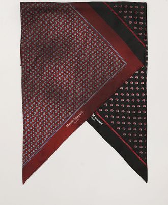Maison Margiela Foulard in pura seta con stampa Paisley e motivo astratto