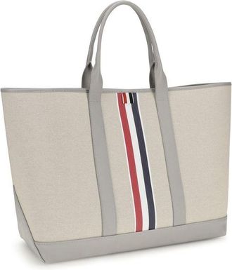 Thom Browne Mens Gray Fabric Shoulder Bag