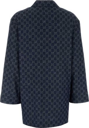 Gucci Womens Shirt Blazer Blue Cotton Blazers