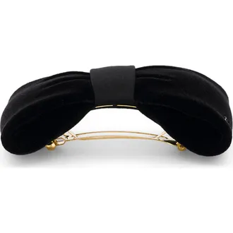 Alexandre de Paris Josephine Velvet Bow Barette in Black at Nordstrom