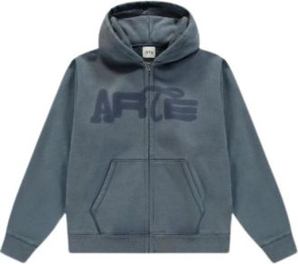 Arte Split Patch Zip Hoodie - Heren - Vesten met rits - Blauw - S - Katoen - Hoodies & sweatvesten