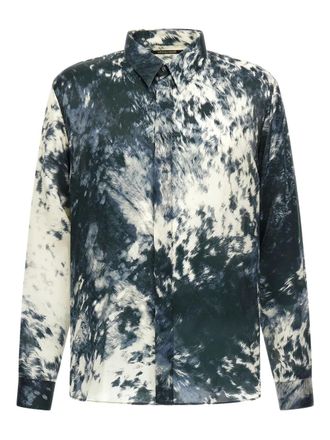 Roberto Cavalli Appaloosa-print shirt - men - Silk - 52 - Blue