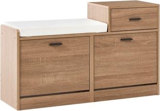 Beliani Shoe Storage Bench DUBBO Light Brown