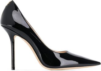 Jimmy Choo London Love 100 Pump - Dames - Pumps - Zwart - 38 1/2 EU - Nylon - Schoenen