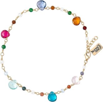 Native Gem Gumdrop Rainbow Gemstone Anklet in Turquoise at Nordstrom