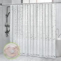 OEM Cortina De Ducha De 180 X 200 Cm, Semitransparente, De Peva Grueso, Resistente Al Moho, Con Efecto 3d Esmerilado, Incluye 12 Ganchos - Crezuo