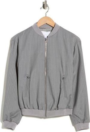 BOSS Jelansa Pinstripe Wool Bomber Jacket in Grey at Nordstrom Rack, Size 4