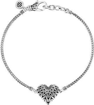 John Hardy Heart Pendant Bracelet in Silver at Nordstrom Rack, Size Medium