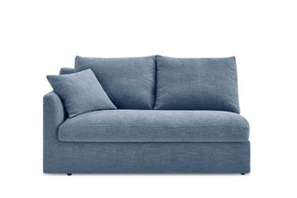 Castlery Agnes Left Arm Queen Sleeper Sofa, Dusty Blue, Removable Covers, Machine Washable for Women