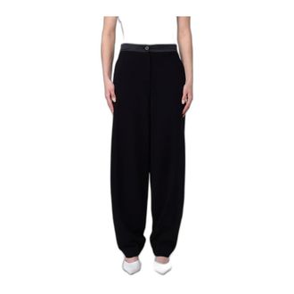 Emporio Armani Wijde Wolmix Broek - Dames - Broeken - Zwart - Maat: S Wol