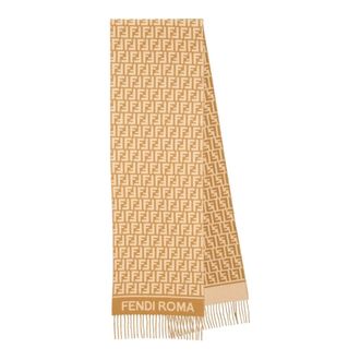 Fendi Winter Scarves, female, Brown, Size: ONE SIZE FF Scarf