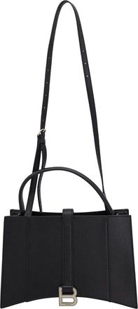 Balenciaga Black Calfskin Leather Small Hourglass East-West Tote (Authentic Pre-Loved)