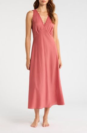 Reformation Lila Cotton Blend Nightgown in Rosewood at Nordstrom, Size X-Large