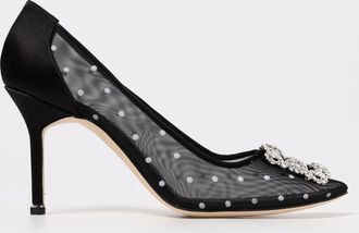 Manolo Blahnik Décolleté Hangisi Manolo Blahnik in raso e nylon a rete con pois