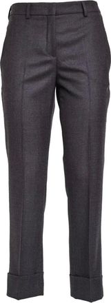 Incotex Dames, Broeken, Grijs, Maat: XS Flanel