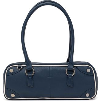 Hammitt Small Meredith Leather Shoulder Bag in Nautical Navy/Silver at Nordstrom