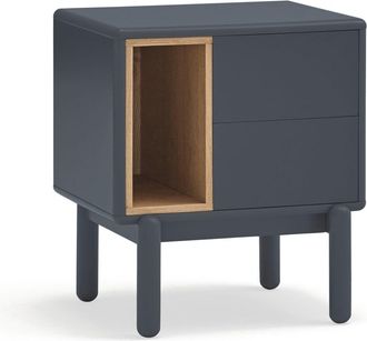 Teulat Mesita de noche 2 cajones gris antracita