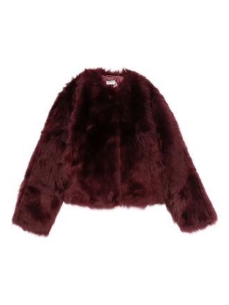 SIMKHAI Natasha faux-fur jacket - women - Lamb Shearling - S - Red