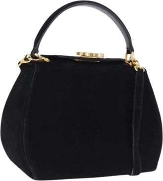 Ferragamo Pre-owned Shoulder Bag - Dames - Vintage Handtas - Zwart - ONE Size - Su&egrave;de - Vintage