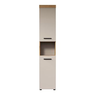 Calicosy Columna de ba&ntilde;o de 2 puertas efecto en roble y cachemira a184 cm