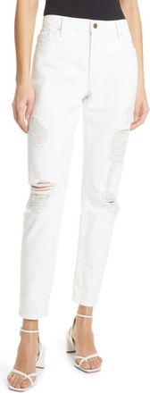 Frame Denim Le Garcon Jeans In Rumpled Blanc Rips